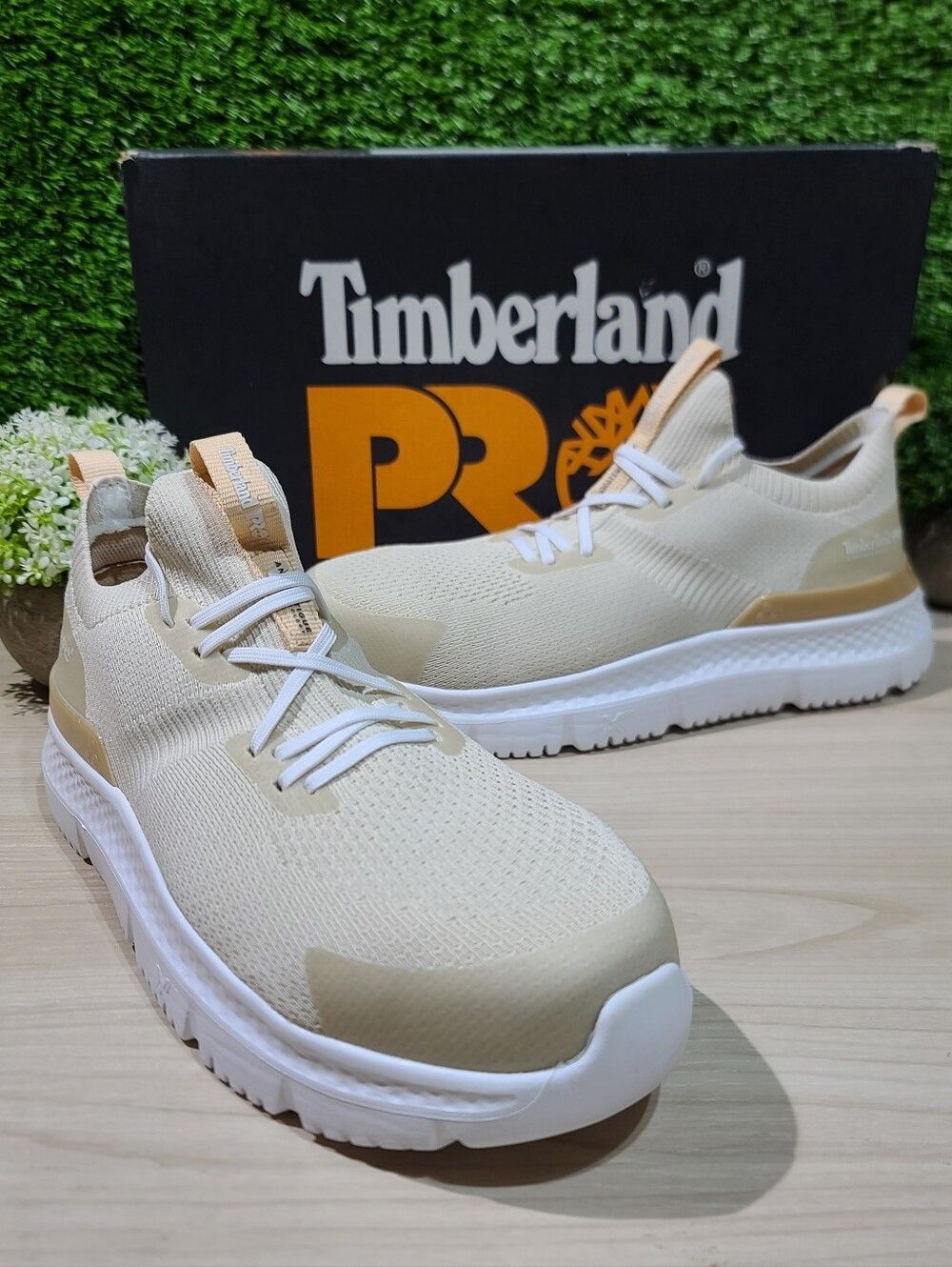 Timberland PRO Setra Knit Composite Safety Toe Sneakers - Beige/Almond US 9 NEW
